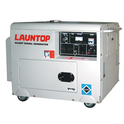 Launtop Diesel Silent Generator 5.5kw, 8HP, 16L, 154kg LDG6500S - Click Image to Close